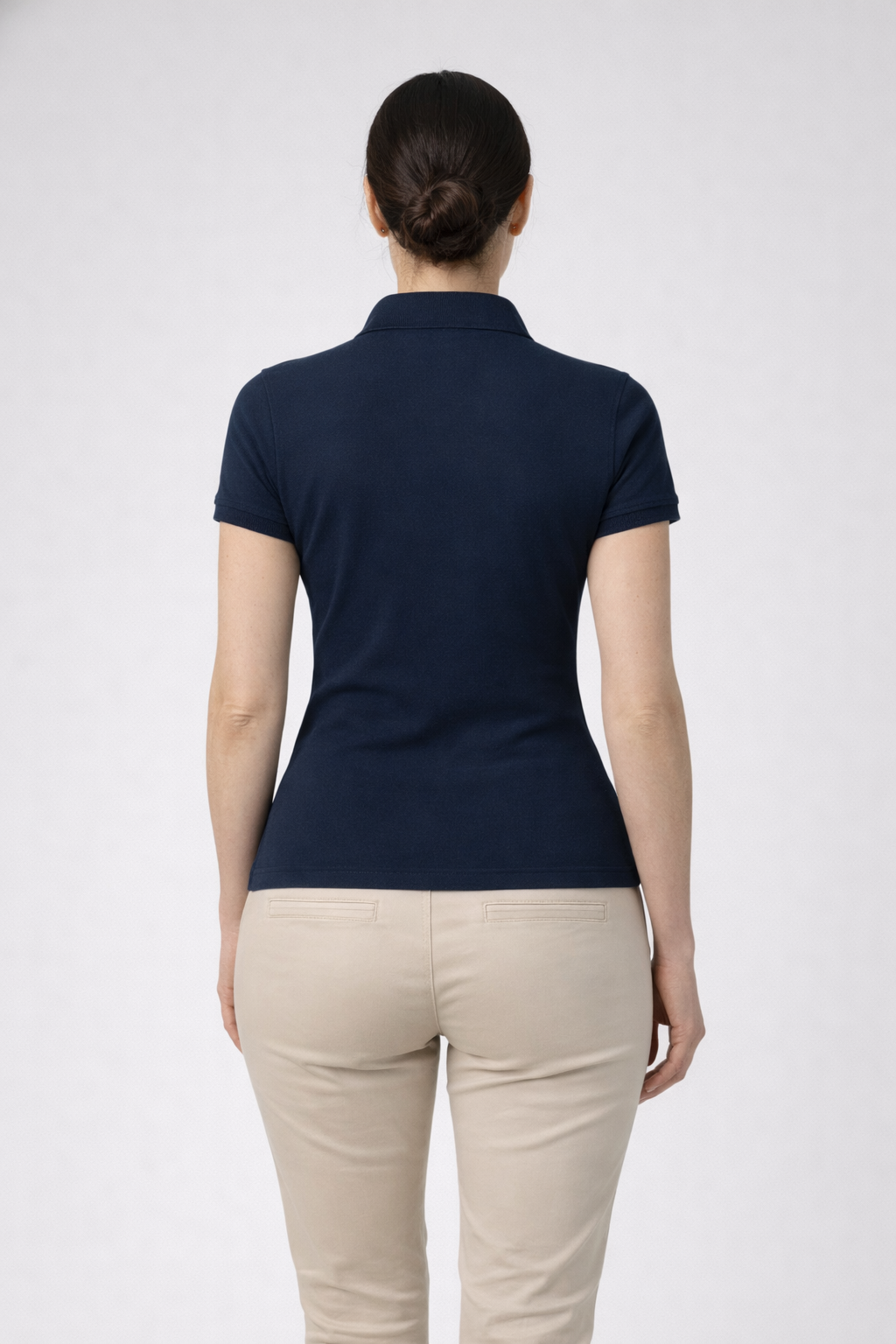 Polo Azul Marino Mujer Eco–Responsable Punto Piqué - Very